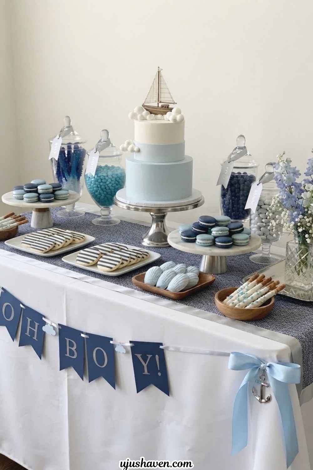 Baby-Boy-Dessert-Table-in-Blue-and-White