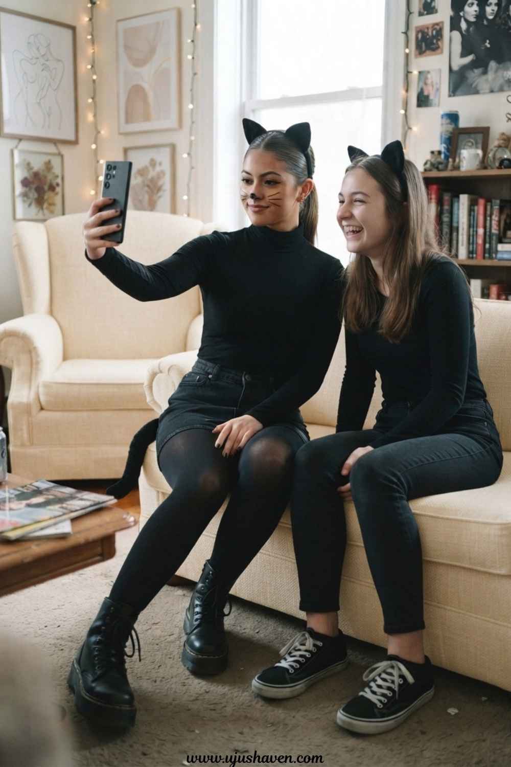 Black-Cat-Cute-Halloween-Costumes-for-Teenagers.