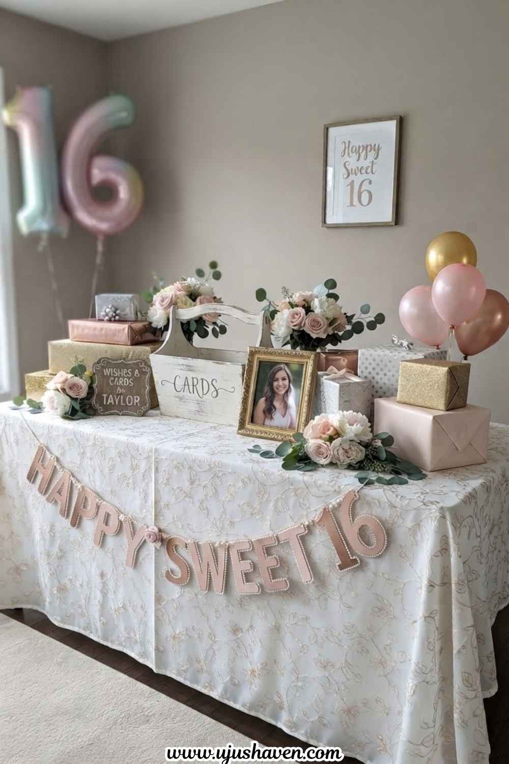 Create-a-Pretty-Gift-and-Card-Table-Sweet-16-Party-Decor-Ideas