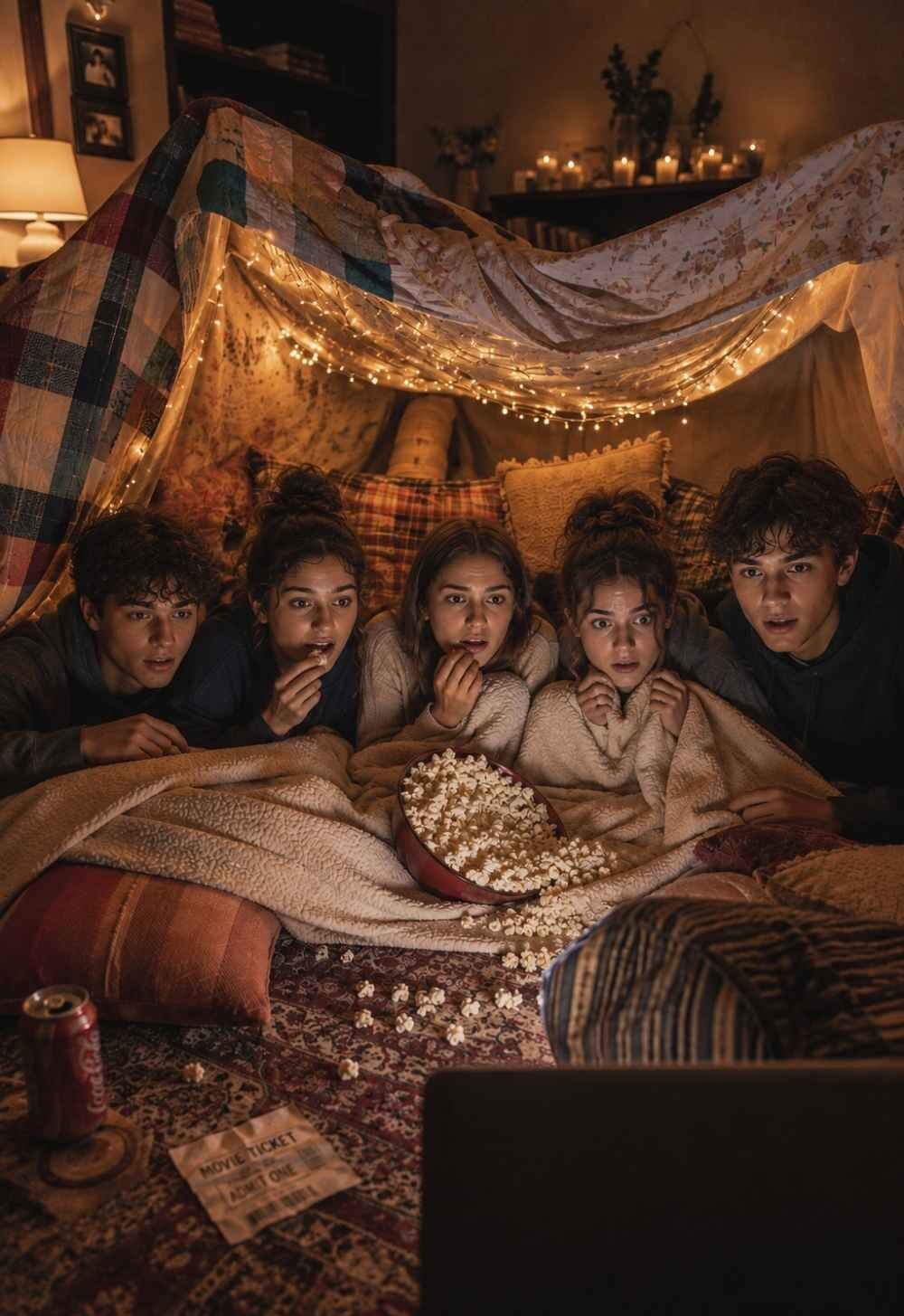 Horror-Movie-Marathon-With-Blanket-Fort-Seating