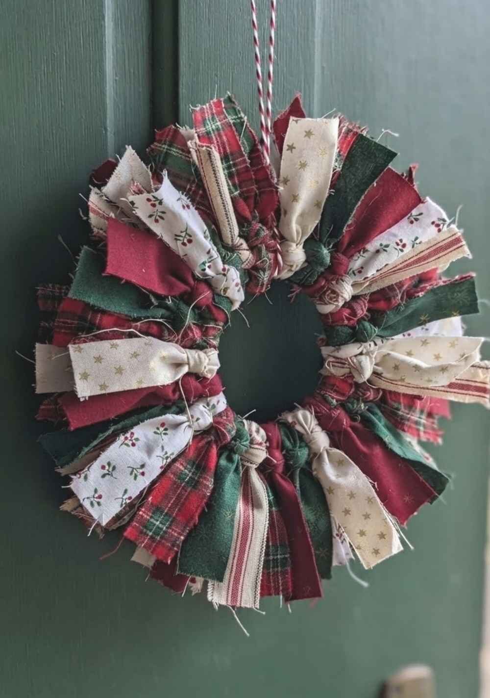 Small-Fabric-Scrap-Wreath-Easy-Christmas-Crafts-for-Adults
