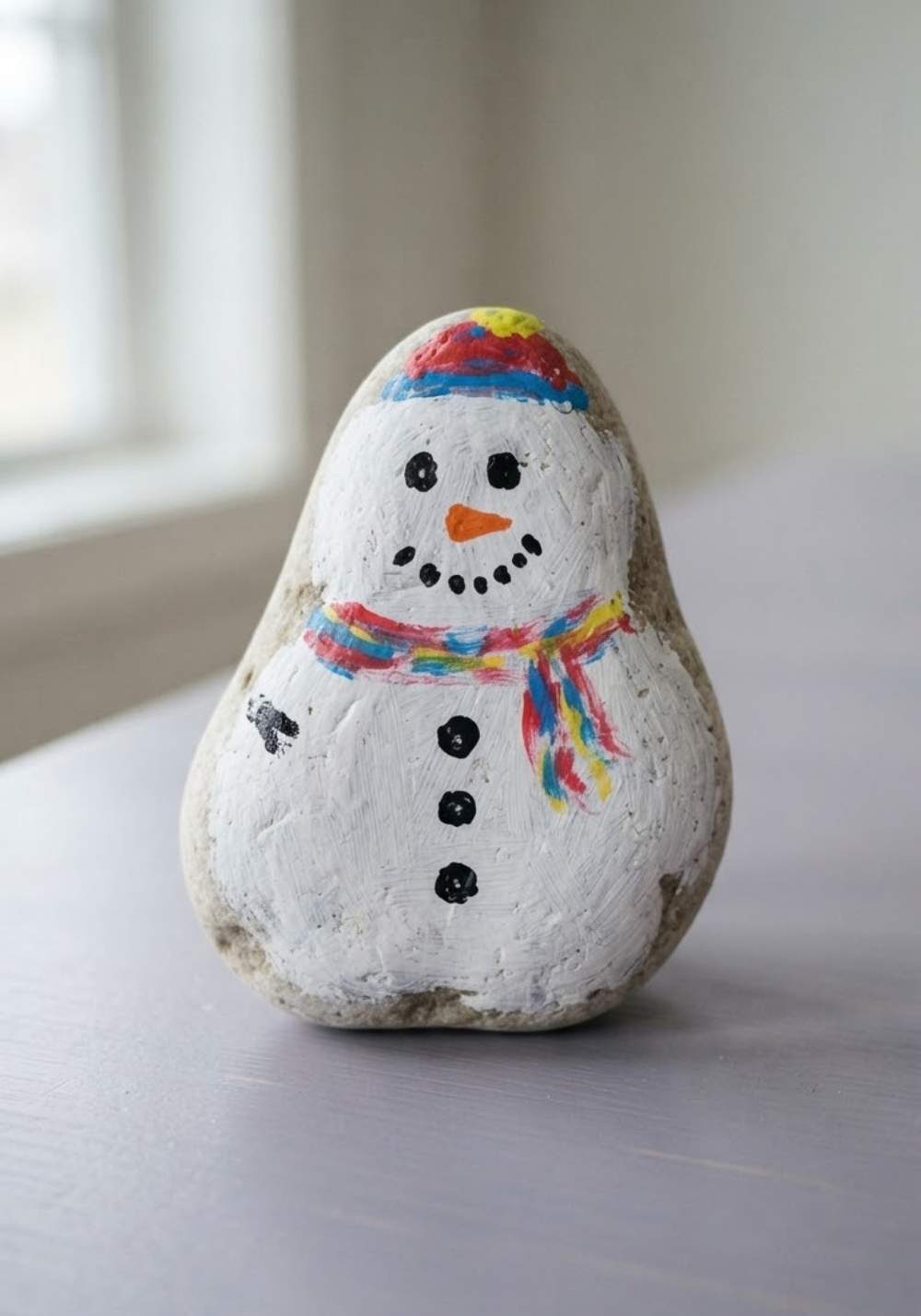 Snowman-Rock-Painting