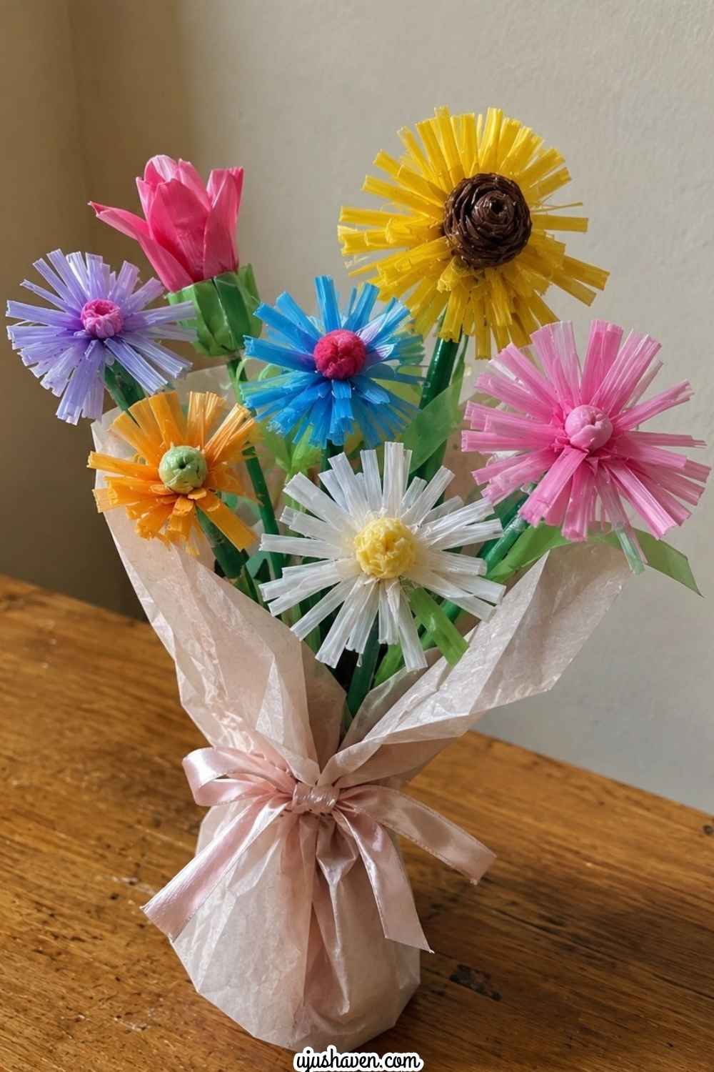Straw-Flower-Bouquets-Straw-Flower-Crafts-for-Kids