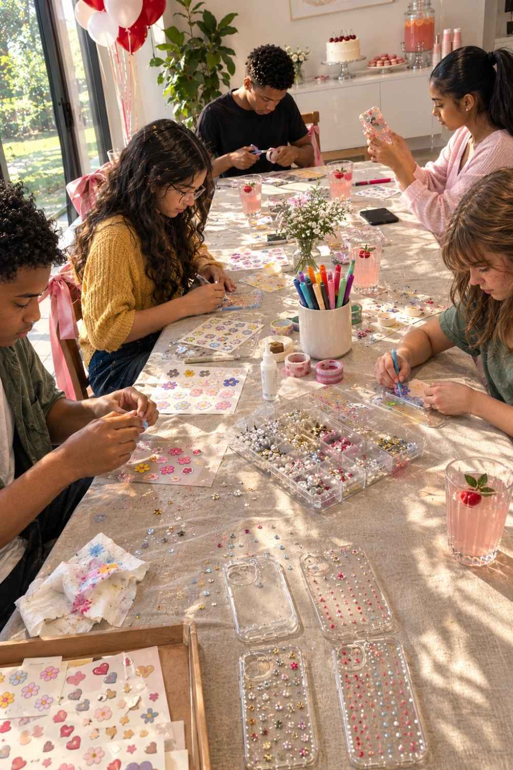 DIY-Phone-Case-Decorating-Indoor-Birthday-Party-Ideas-for-Teens