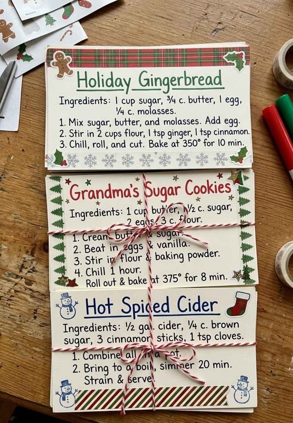 Decorative-Homemade-Recipe-Cards-December-Crafts-for-Seniors