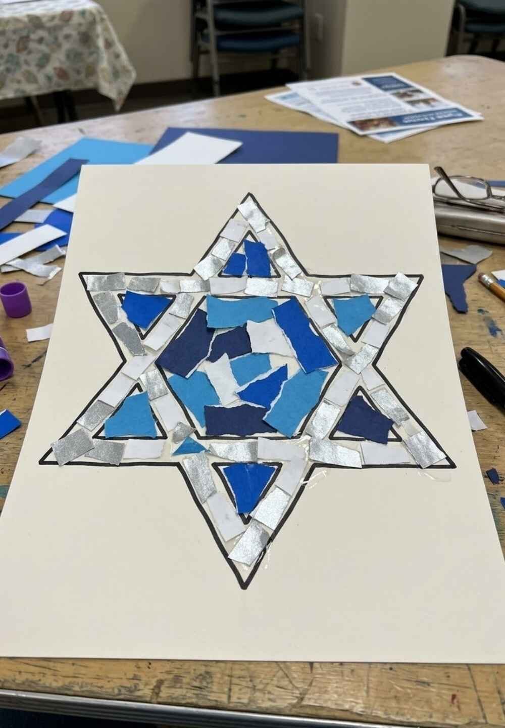 Hanukkah-Inspired-Paper-Mosaic-Art